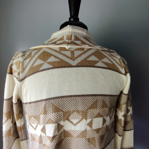 Staring at Stars Tan Aztec Print Waterfall Drape Cardigan - Picture 6 of 6